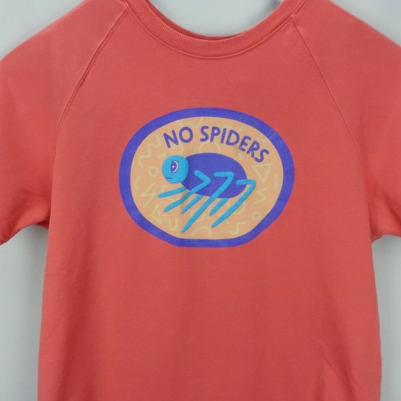 Mokuyobi Women's Size XL "No Spiders" Sweatshirt USA Made Pullover Peach Color - Picture 2 of 10